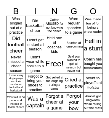 South Side Cheer Bingo Card