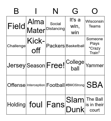 Sports Bingo Card