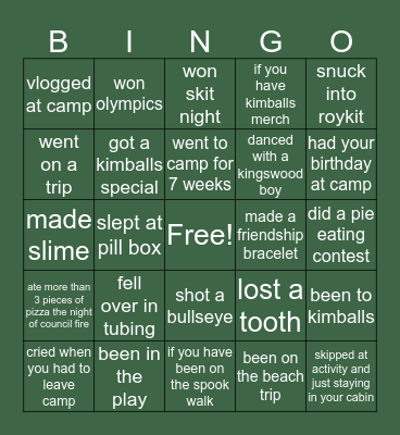 Waklo Bingo Card