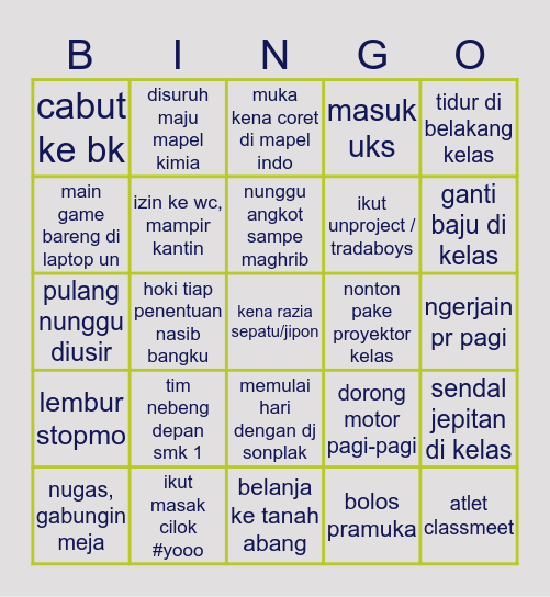 EVEREST BINGO Card