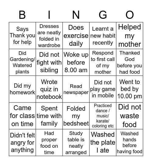 INSIGHT BINGO Card