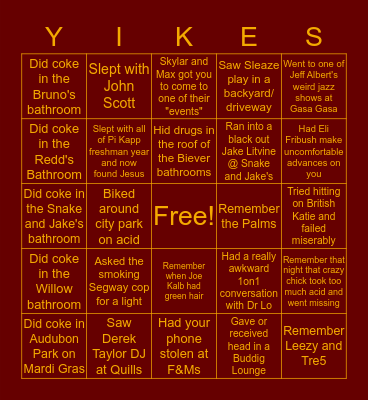 Loyola Class of 2020 Bingo Card