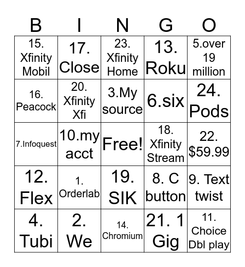 TomSr Bingo Card
