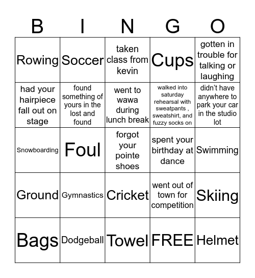 Fusion bingo💜🤍🖤 Bingo Card