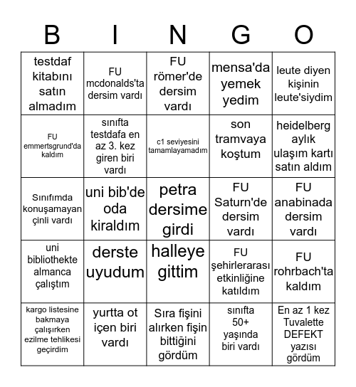 F+U Heidelberg Bingo Card