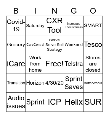 Certificate Bingo Card