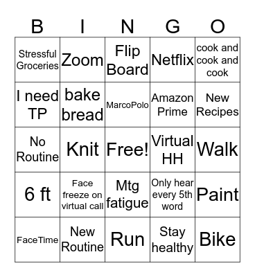 COVID Bingo Card