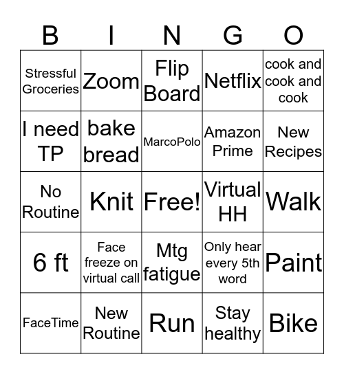 COVID Bingo Card