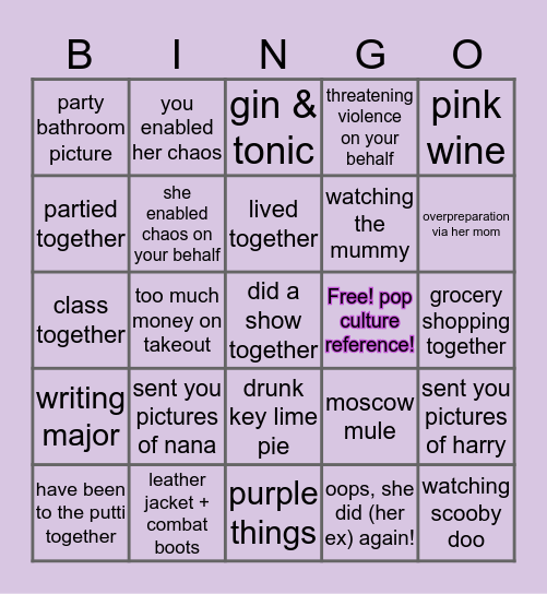 anna bingo Card