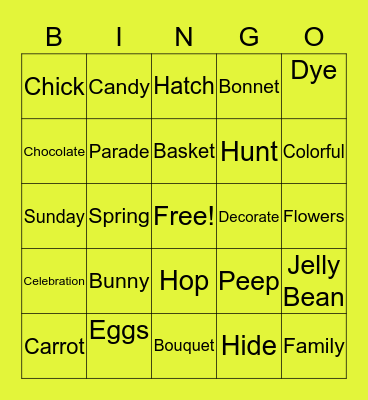 Renewals Easter Bingo Card