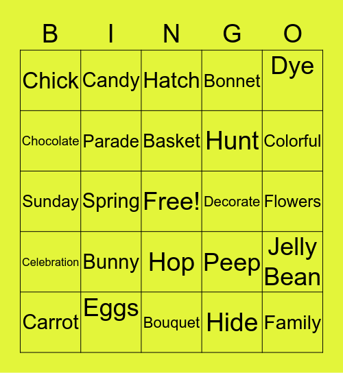 Renewals Easter Bingo Card