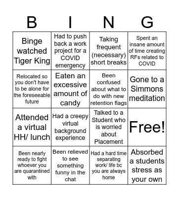 SC-ABA/ SC-MSW Coronavirus Bingo Card