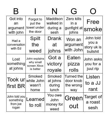 John John’s House BINGO Card