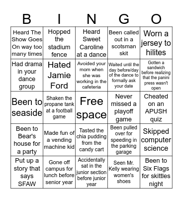 Highland Park Bingo Card