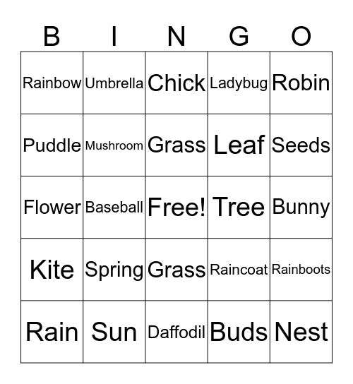 Bobcat Bingo Card