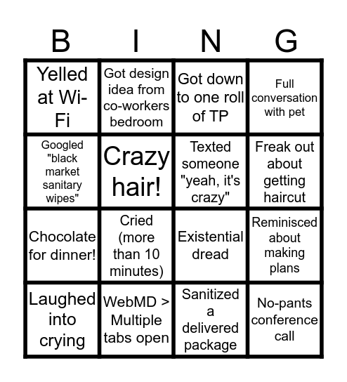 WFH BING Bingo Card
