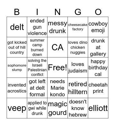 sami Bingo Card