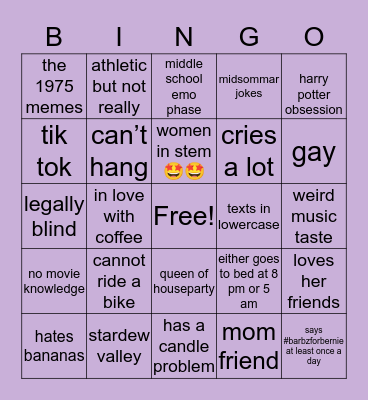 emma bingo Card