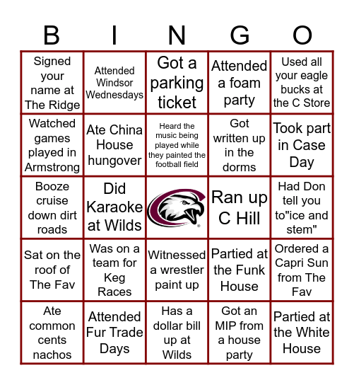 Chadron State College Bingo Card