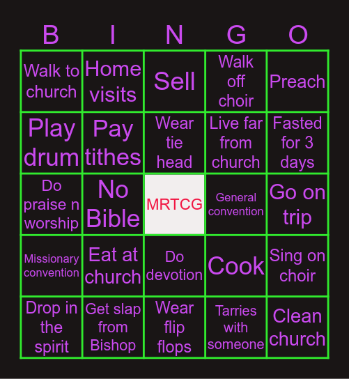 Mt. Refuge Bingo Card