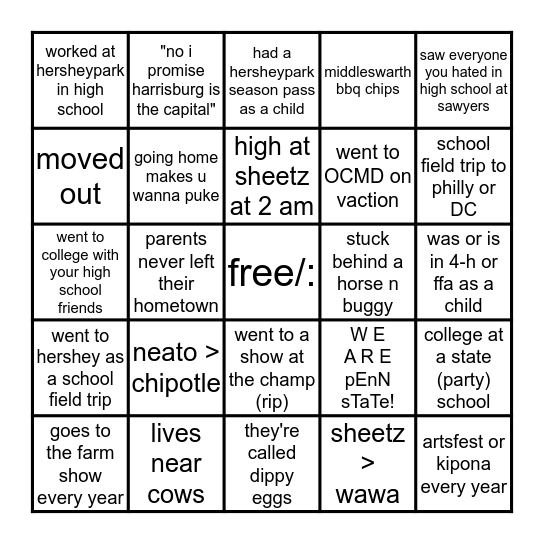 717 bingo Card