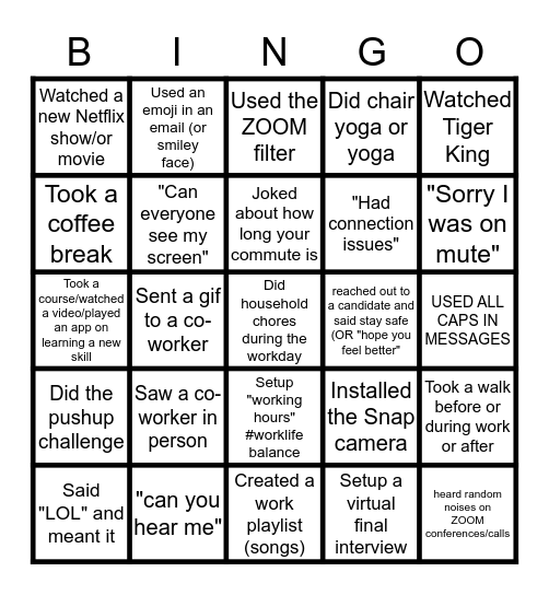 Recruiting Team BINGO Card