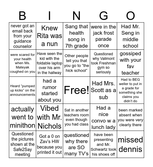 Better NTown Bingo Card