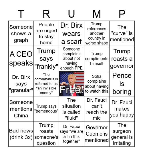 Keeping Up With the Trumps Bingo Card