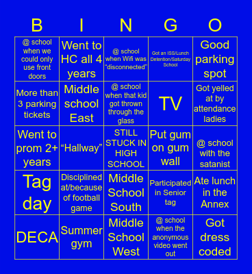 GLHS Bingo Card