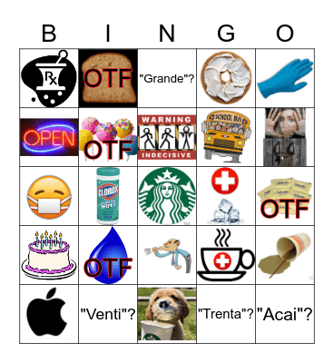 SBux Bingo Card