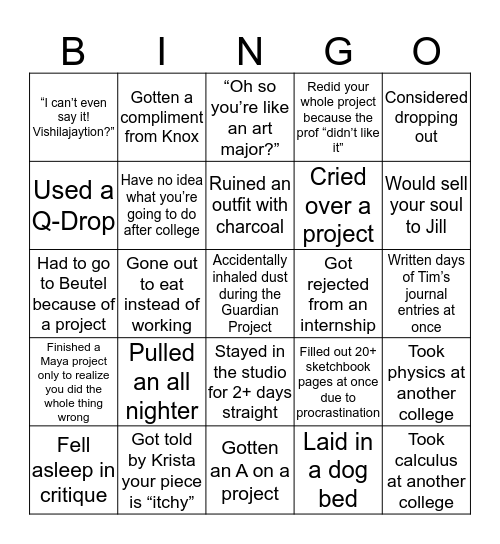 Visualization Bingo Card