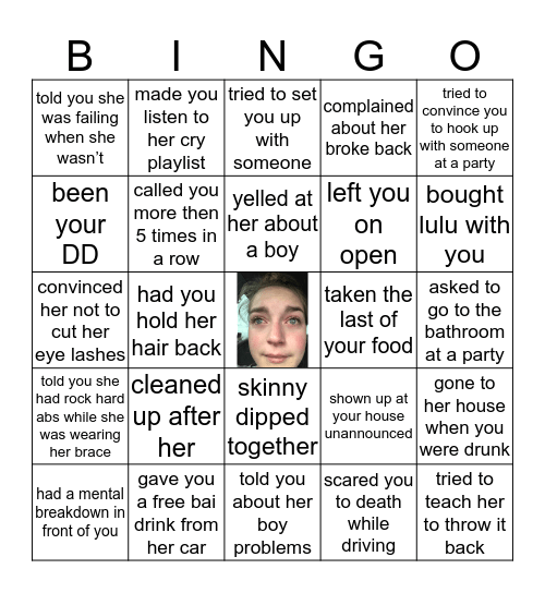 chloes Bingo Card