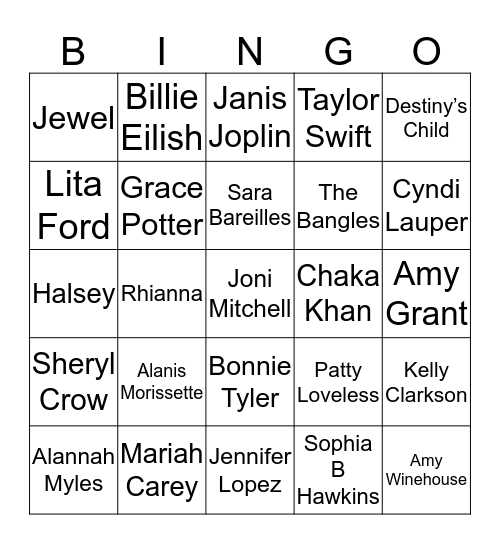 Ladies Night! Bingo Card