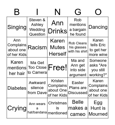 Farkle123 Bingo Card