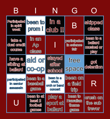 BALLARD BRUIN EDITION 🐻 Bingo Card