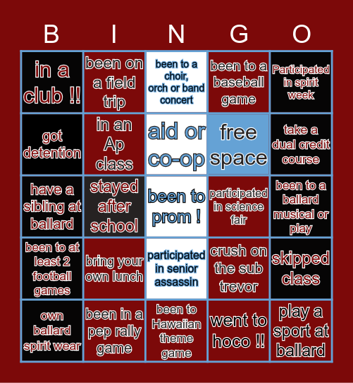 BALLARD BRUIN EDITION 🐻 Bingo Card