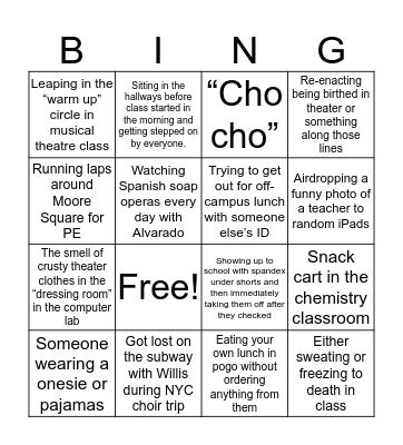 Stayin’ Alive at LSA Bingo Card