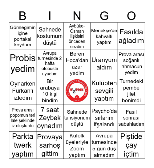 Kufolk Bingo Card