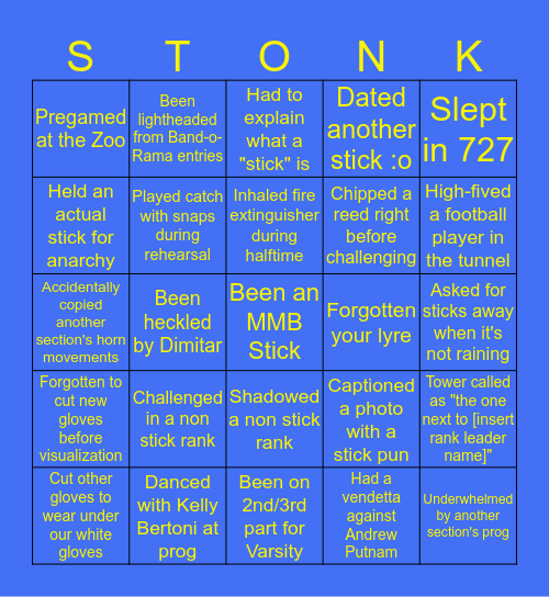 STONKY BINGO Card