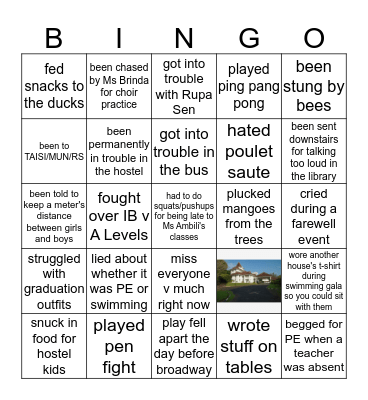 TRINS Class of 2019 Bingo Card