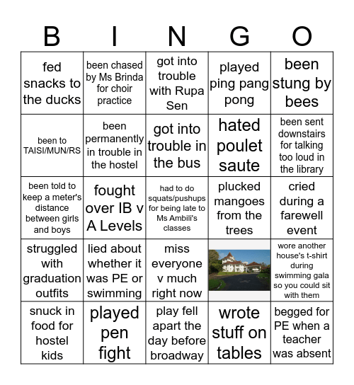 TRINS Class of 2019 Bingo Card