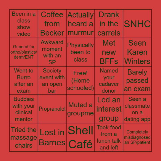 WUSM BINGO Card