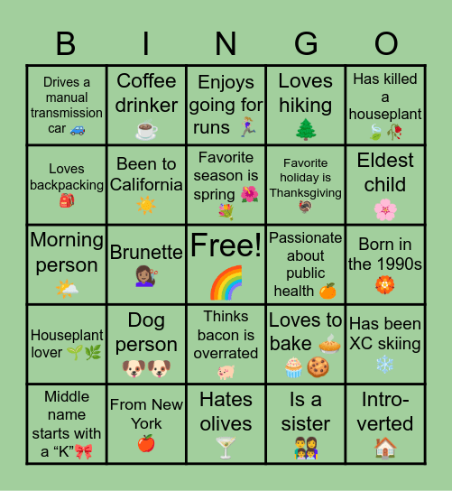 How similar are you to Megan? Bingo Card