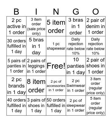 Quickfind BINGO Card