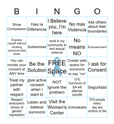 #LRC S.A. AWARENESS Bingo Card