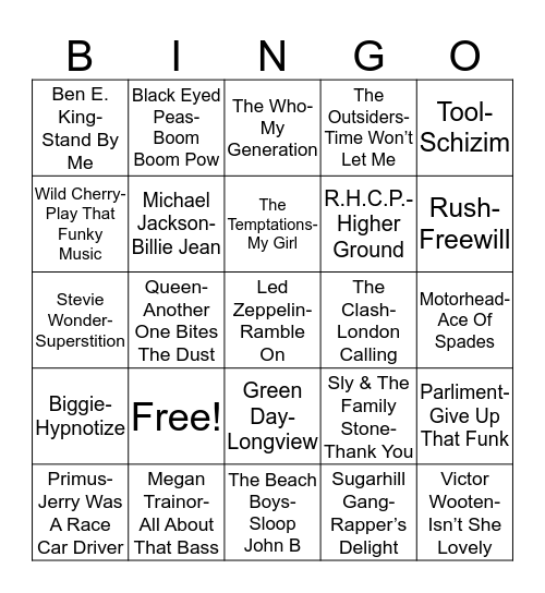 Total-Quiz.com Presents Radio Bingo: From Outer Bass Bingo Card