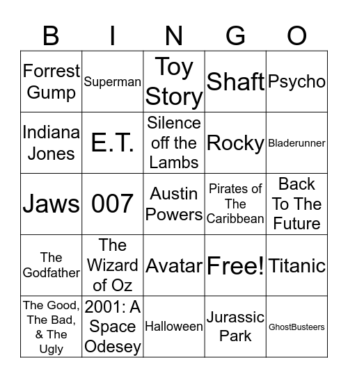 Total-Quiz.com Presents Radio Bingo: Movie Themes Bingo Card