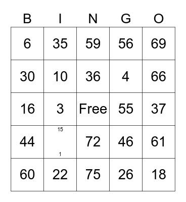 Shirley  Robinson Bingo Card