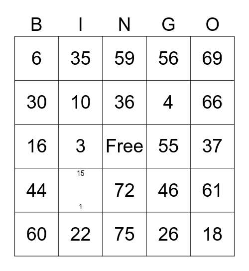 Shirley  Robinson Bingo Card