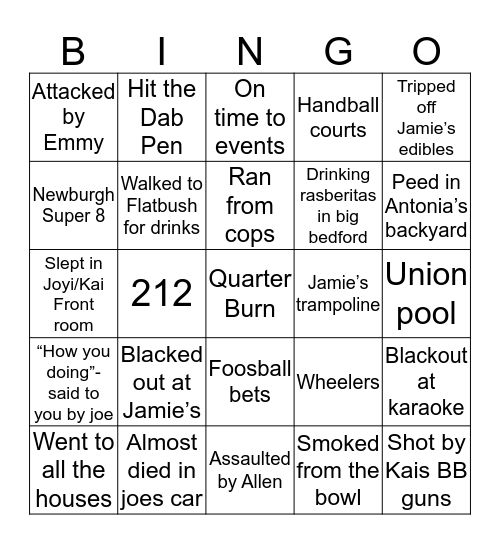 Group Bingo Card